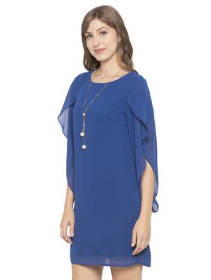 slit sleeved solid sheath dress - 17776352 - Standard Image - 2