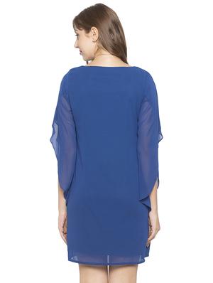 slit sleeved solid sheath dress - 17776352 - Standard Image - 3