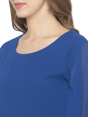 bell sleeved solid shift dress - 17776356 - Standard Image - 4