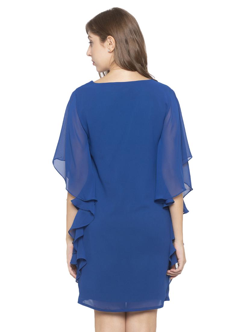 bell sleeved solid shift dress - 17776356 - Zoom Image - 3