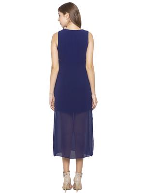 tie knot detail high slit dress - 17776359 - Standard Image - 3