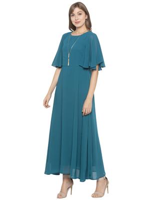 bell sleeved solid maxi dress - 17776367 - Standard Image - 2