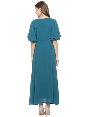 bell sleeved solid maxi dress - 17776367 - Standard Image - 3