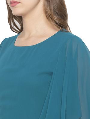 bell sleeved solid maxi dress - 17776367 - Standard Image - 4