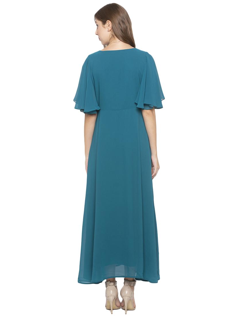 bell sleeved solid maxi dress - 17776367 - Zoom Image - 3