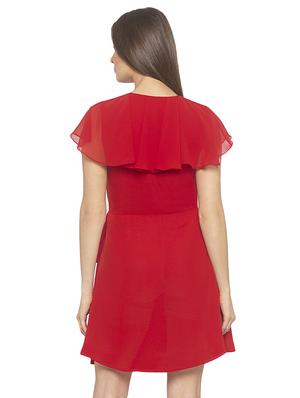 ruffle detail solid wrap dress - 17776369 - Standard Image - 3