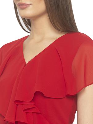 ruffle detail solid wrap dress - 17776369 - Standard Image - 4