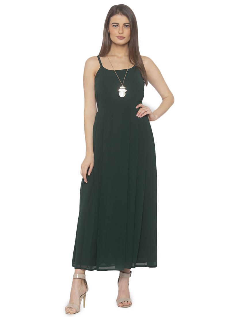 cami neck solid fit & flare dress - 17776388 - Zoom Image - 1