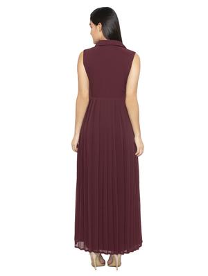 pleated solid shirt dress - 17776404 - Standard Image - 3