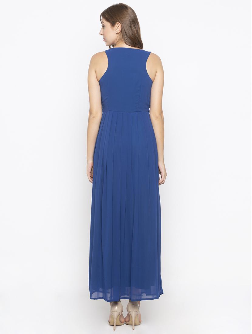 round neck solid fit & flare dress - 17776415 - Zoom Image - 3
