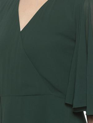 bell sleeved solid fit & flare dress - 17776454 - Standard Image - 4