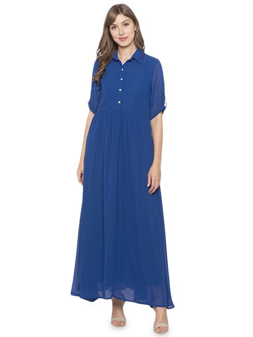 gathered detail solid shirt dress - 17776457 - Standard Image - 1