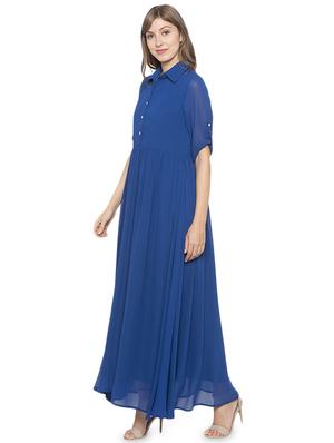 gathered detail solid shirt dress - 17776457 - Standard Image - 2