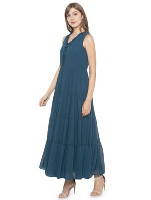 v-neck solid tiered dress - 17776461 - Standard Image - 2