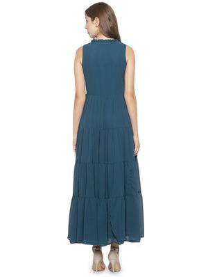 v-neck solid tiered dress - 17776461 - Standard Image - 3