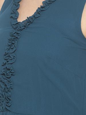 v-neck solid tiered dress - 17776461 - Standard Image - 4
