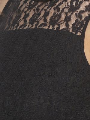 mesh panel solid fit & flare dress - 17776480 - Standard Image - 4