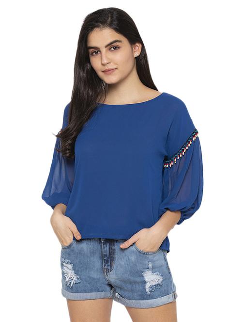 lace detail solid top - 17776498 - Standard Image - 1