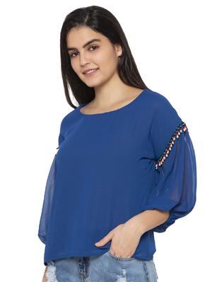 lace detail solid top - 17776498 - Standard Image - 2