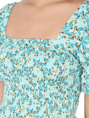 puff sleeve floral crop top - 17776561 - Standard Image - 5