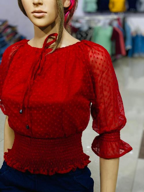 red ikkat tshirt - 17776724 - Standard Image - 1