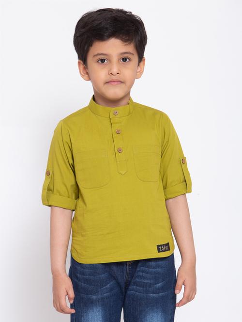 mandarin neck solid kurta - 17776755 - Very Small Image - 1