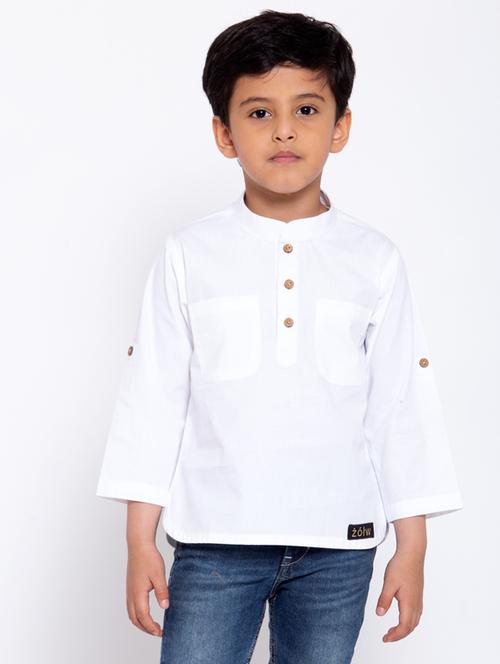 mandarin neck solid kurta - 17776756 - Very Small Image - 1