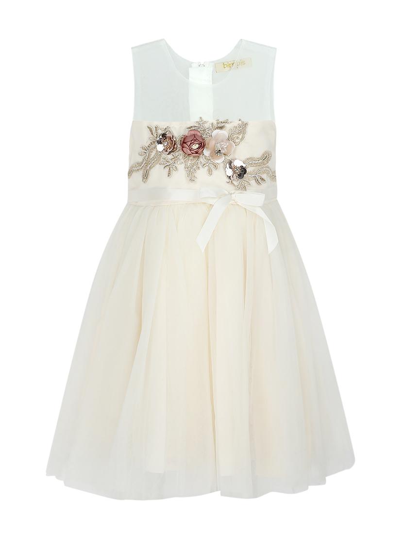 beige embellished frock - 17777006 - Zoom Image - 2