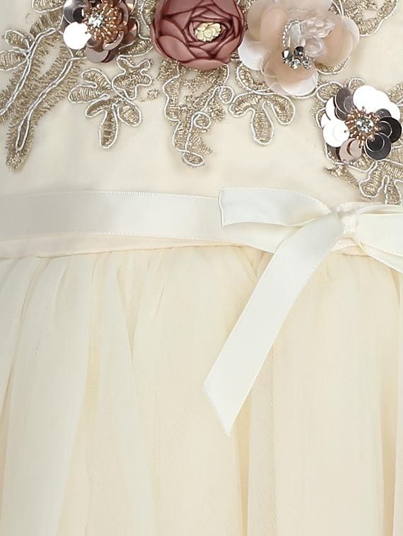 beige embellished frock - 17777006 - Zoom Image - 4