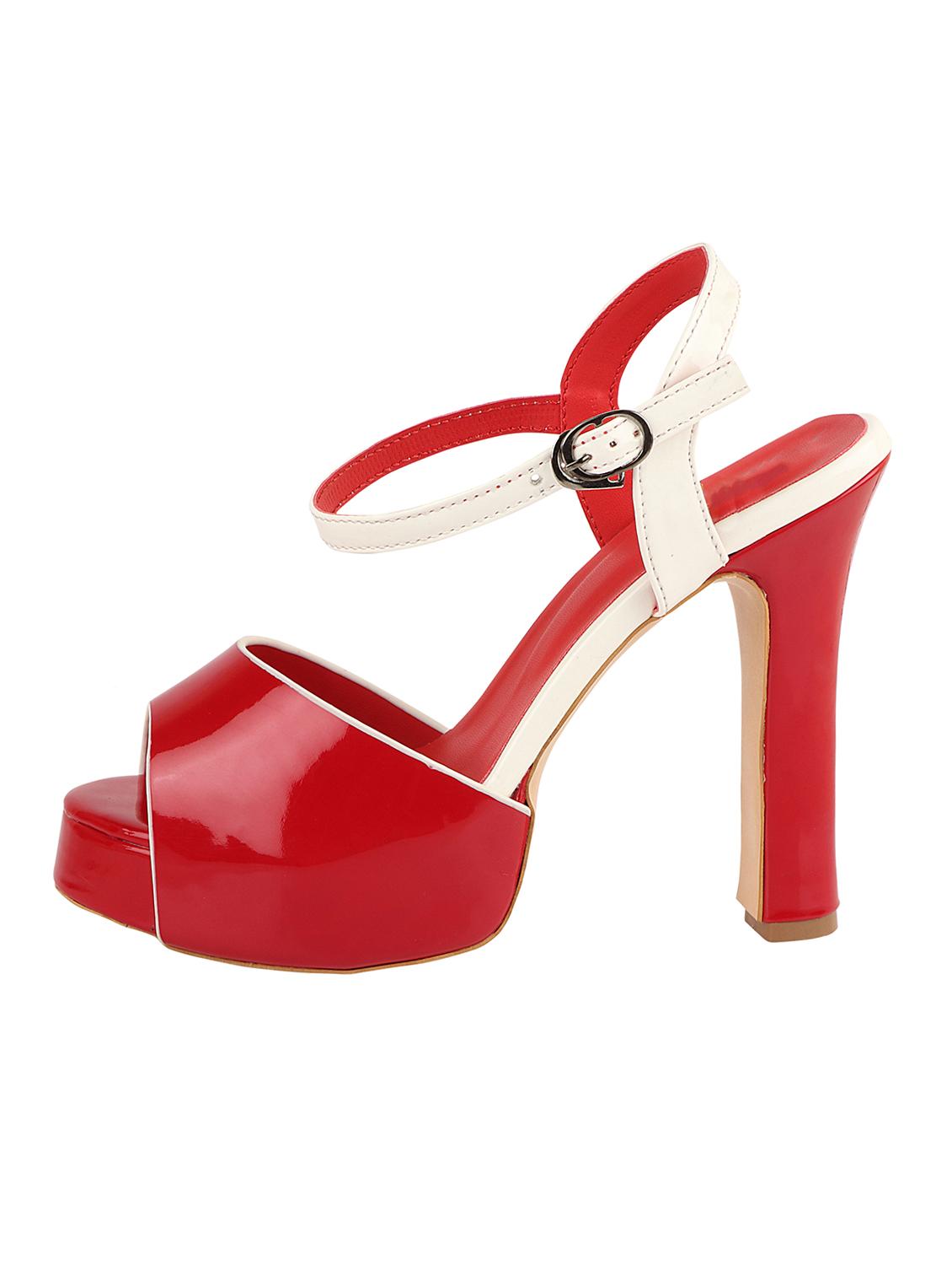 red back strap sandal - 17777263 - Zoom Image - 2