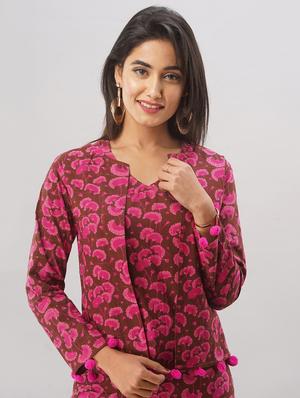 floral printed straight kurta - 17777876 - Standard Image - 6