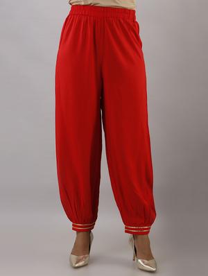 red foil print kurta pant set - 17777898 - Standard Image - 4