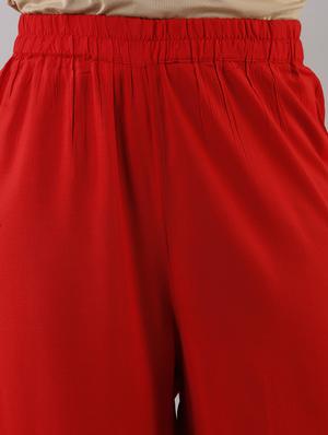 red foil print kurta pant set - 17777898 - Standard Image - 6