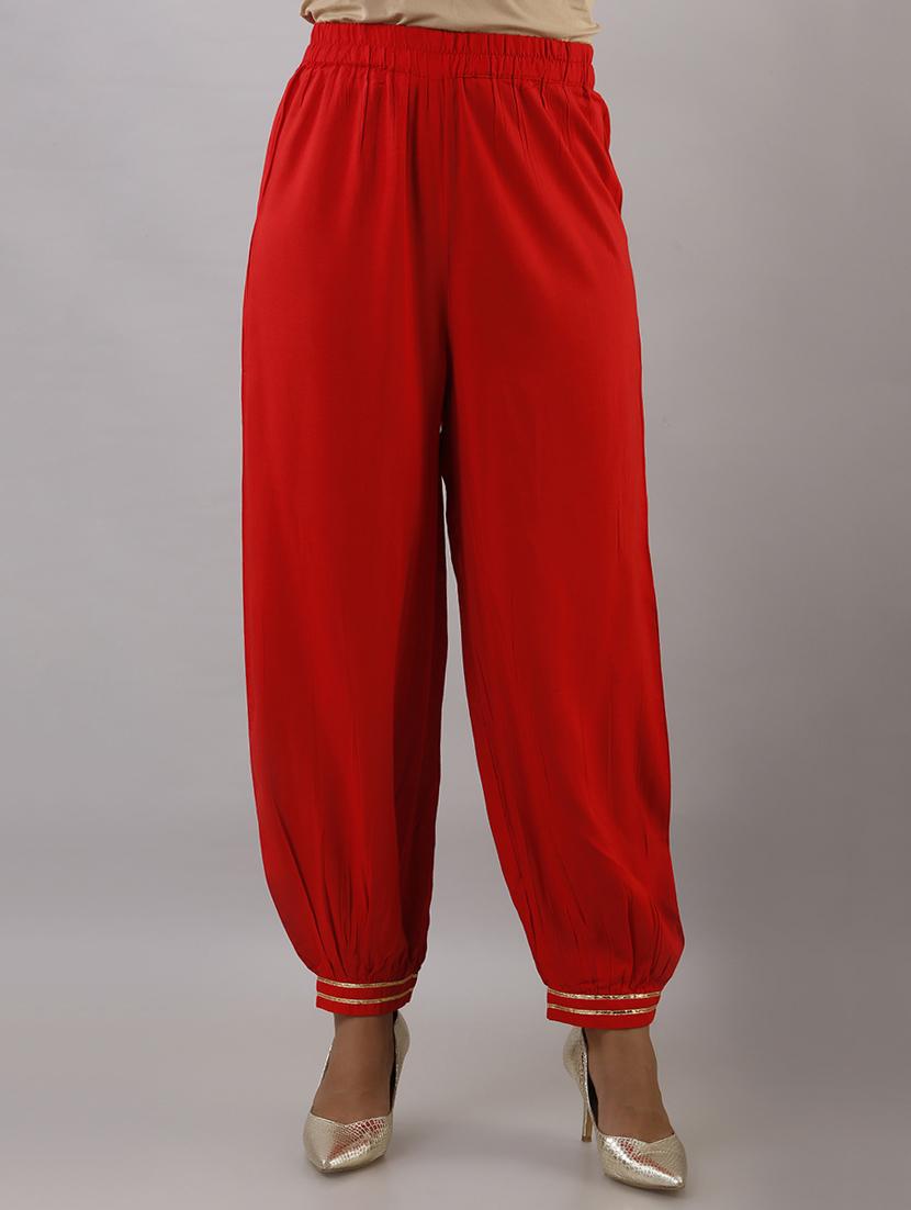red foil print kurta pant set - 17777898 - Zoom Image - 4