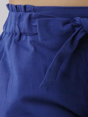 tie front solid short - 17777903 - Standard Image - 5