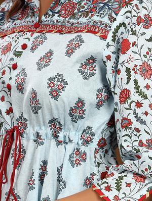 printed asymmetric ethnic dress - 17778105 - Standard Image - 4