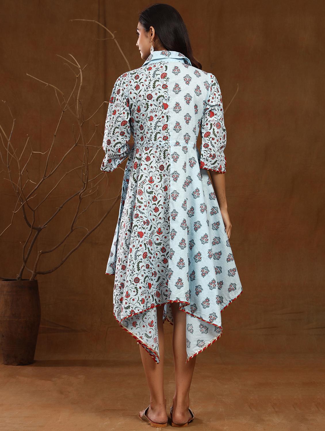 printed asymmetric ethnic dress - 17778105 - Zoom Image - 3