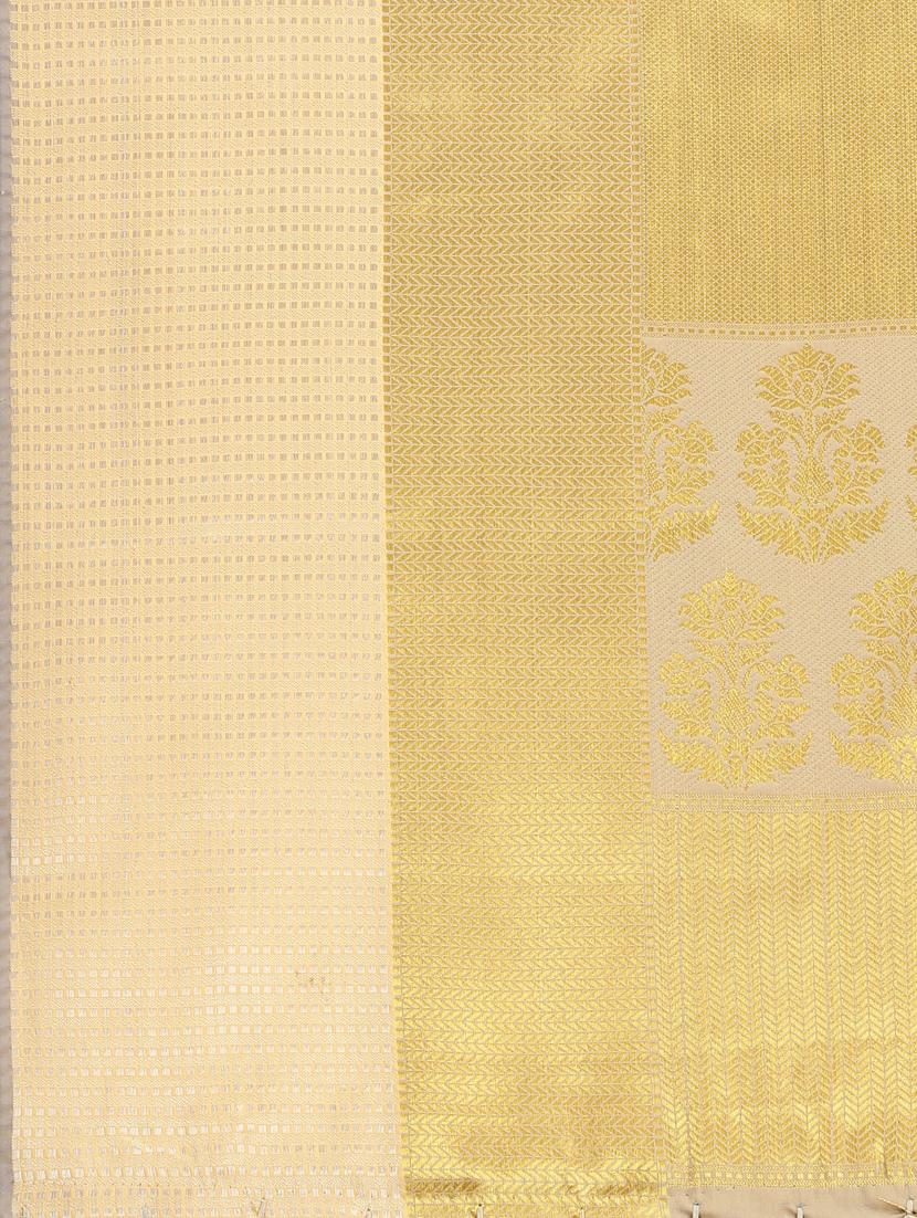 beige silk kanjivaram saree with blouse - 17778174 - Zoom Image - 4
