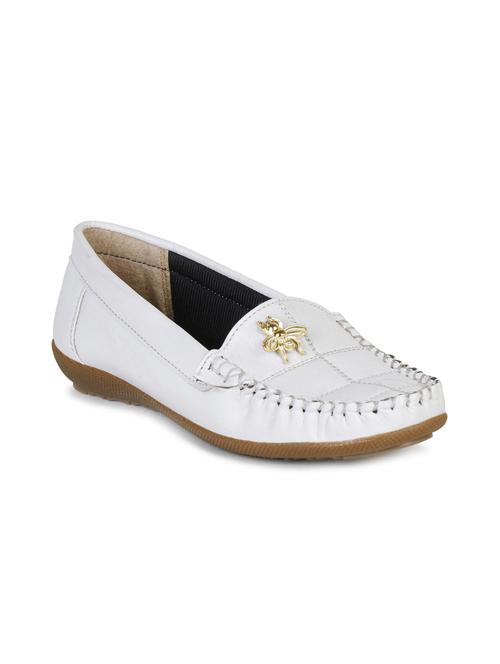 white synthetic slip on loafers - 17778283 - Standard Image - 1