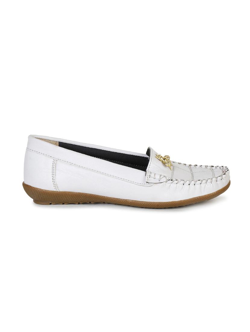 white synthetic slip on loafers - 17778283 - Zoom Image - 2