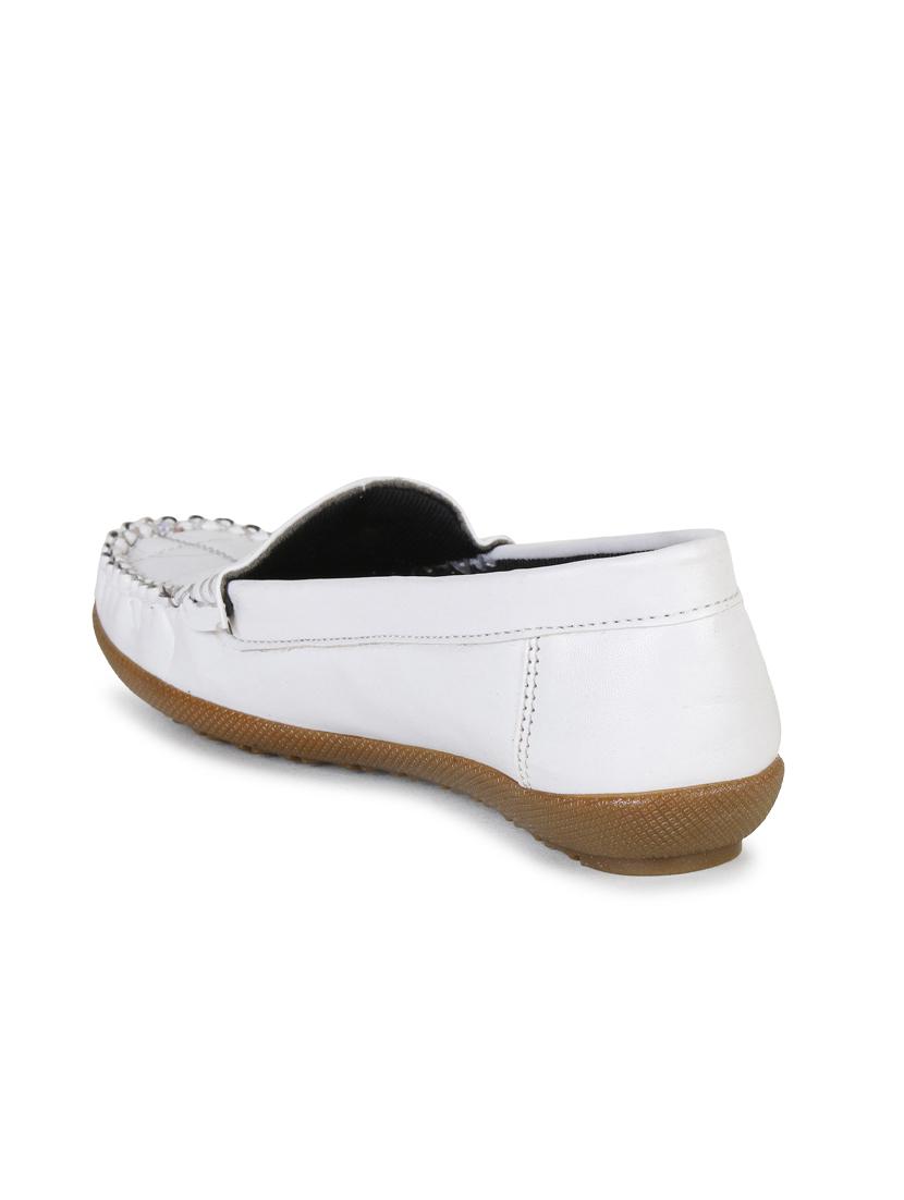 white synthetic slip on loafers - 17778283 - Zoom Image - 3