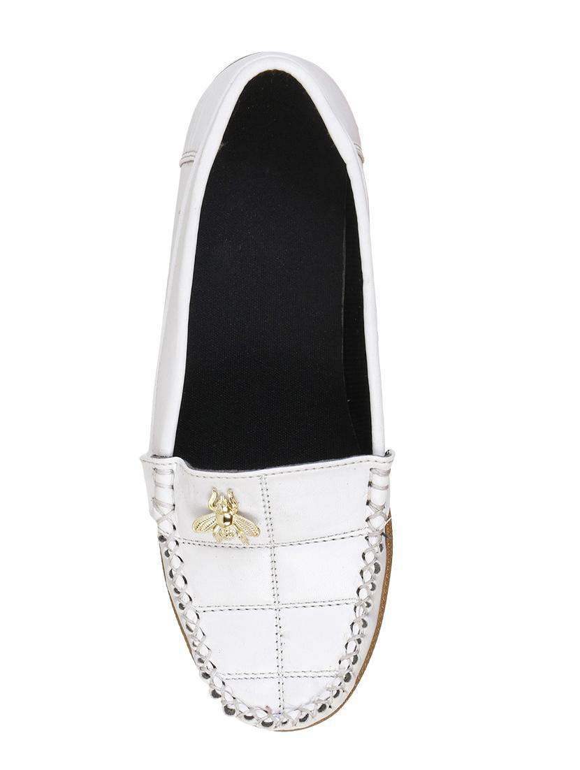 white synthetic slip on loafers - 17778283 - Zoom Image - 4