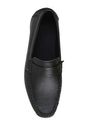 black synthetic slip on loafers - 17778284 - Standard Image - 4
