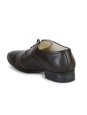 brown synthetic & mesh laceup derbies - 17778286 - Standard Image - 3