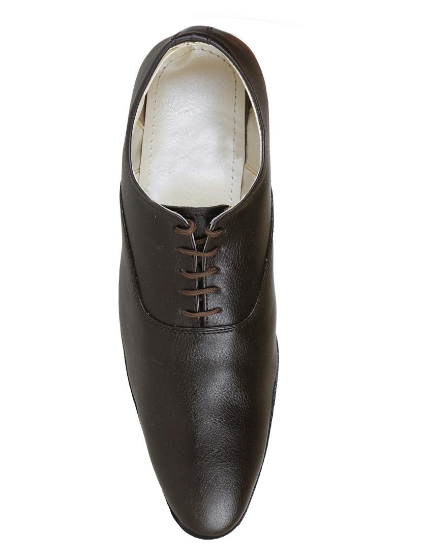 brown synthetic & mesh laceup derbies - 17778286 - Zoom Image - 4