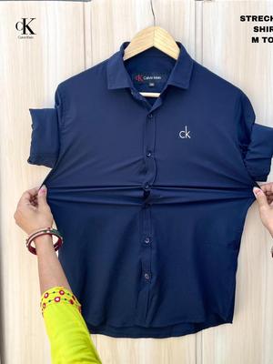 blue cottonlycra casual shirt - 17779192 - Standard Image - 2