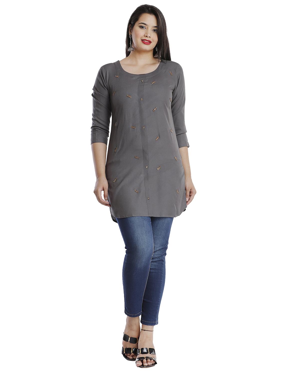 embellished straight kurti - 17779231 - Zoom Image - 4
