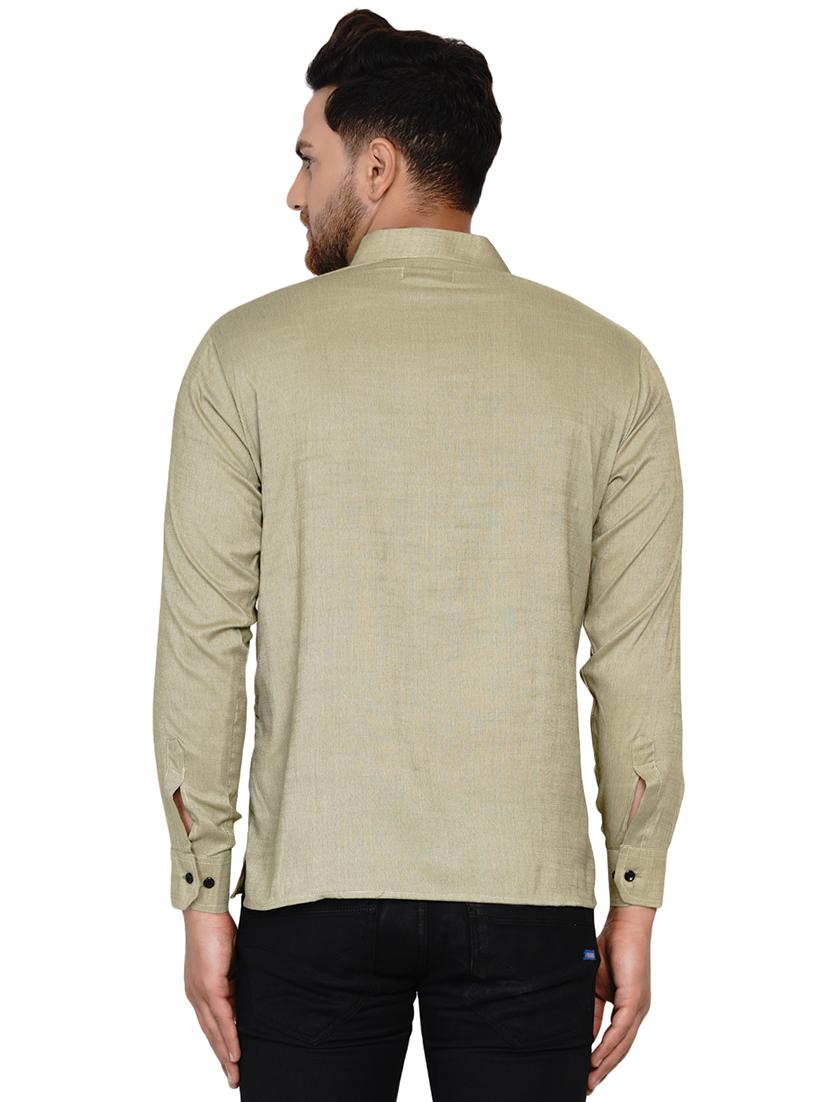 beige solid short kurta - 17779418 - Zoom Image - 3