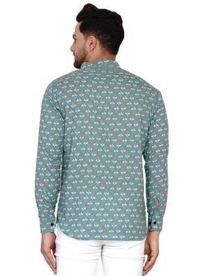 green printed short kurta - 17779428 - Standard Image - 3