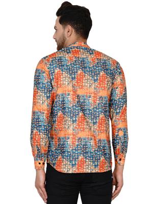 orange printed short kurta - 17779431 - Standard Image - 3